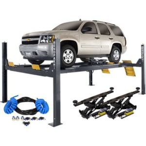 BENDPAK HDS-14LSXE 14,000 lbs Alignment Lift - RBJ7000 Rolling Air Jack - Airline Kit
